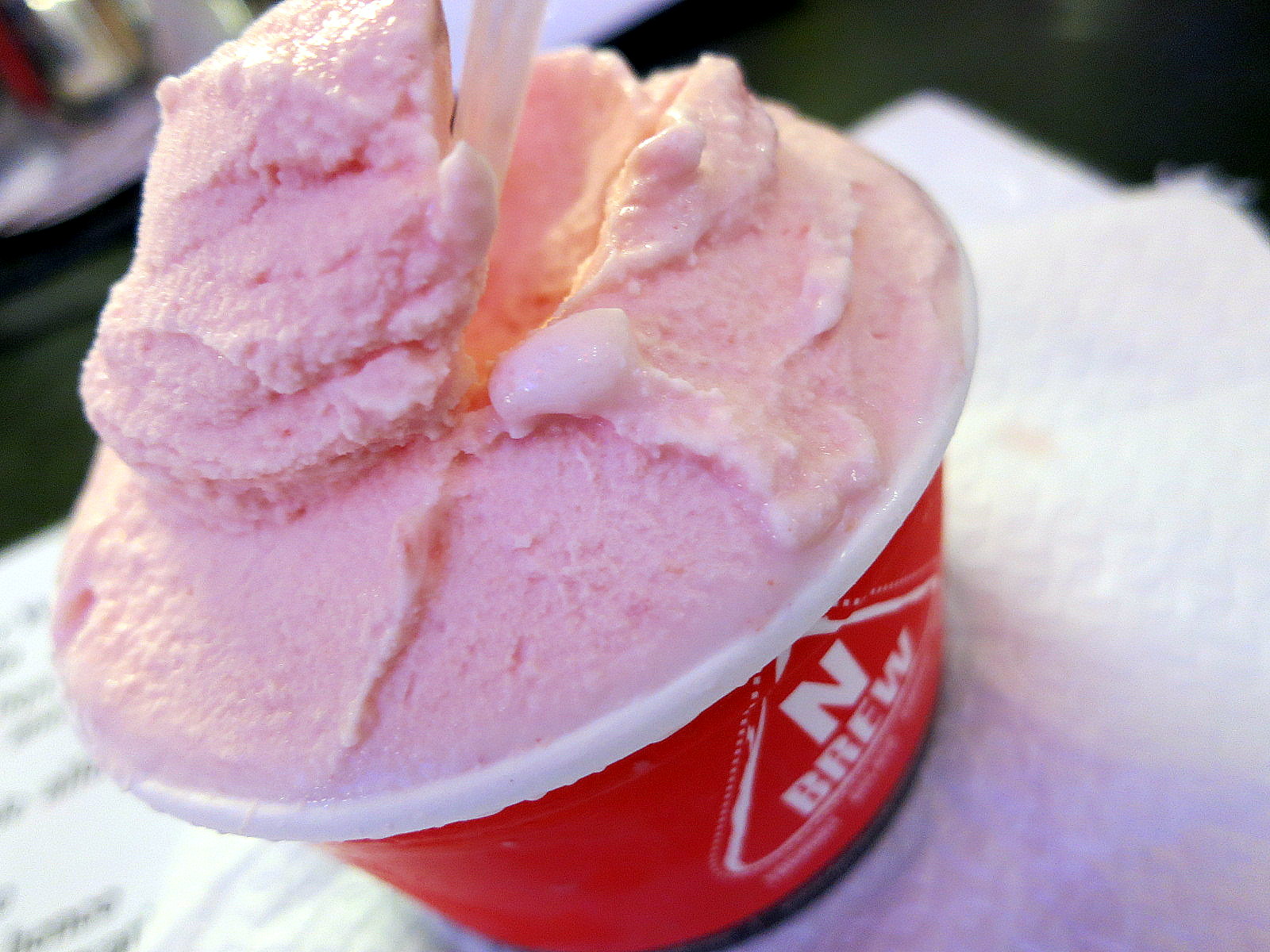 The ice cream is made without stabilizers & must be eaten immediately.