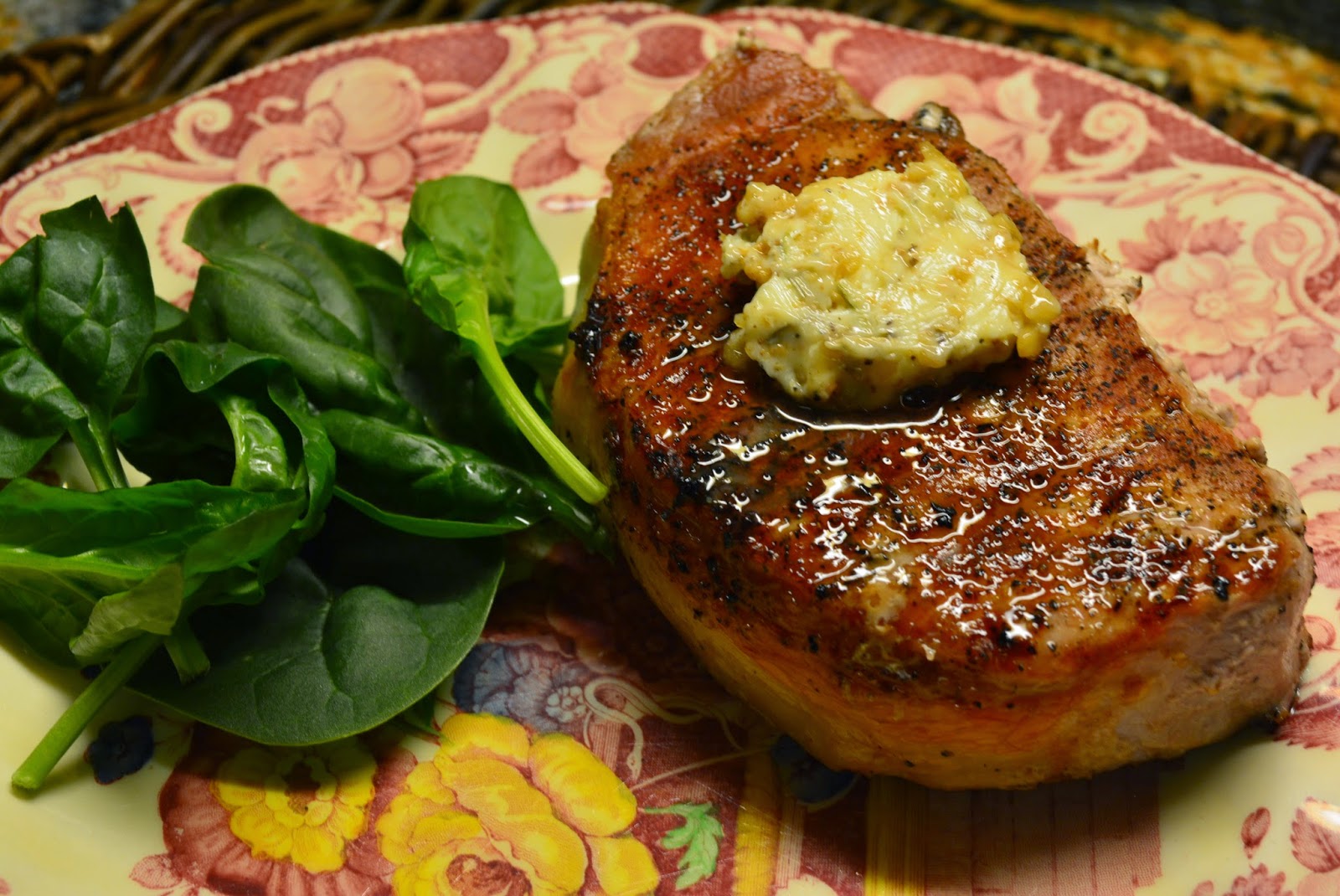 Nancy's Daily Dish Grilled Pork Chops with Homemade Garlic Herbed Butter