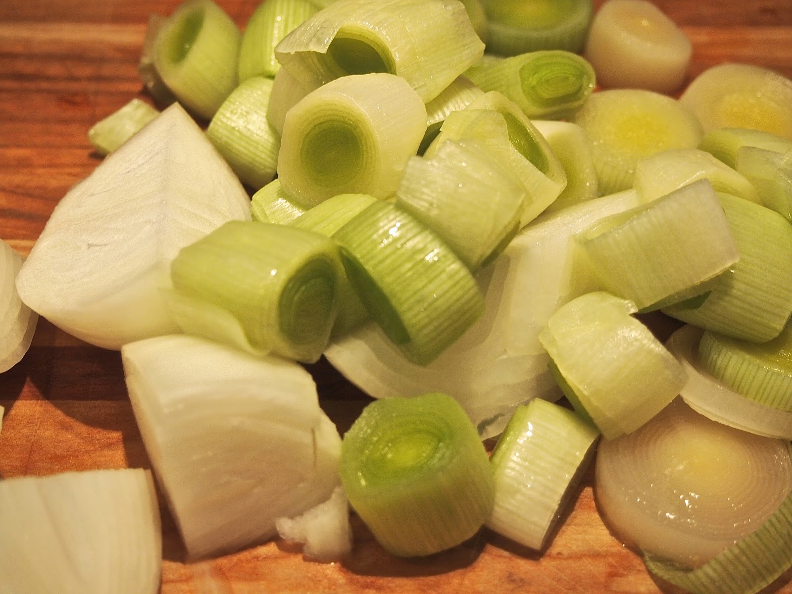 EpiCurious Generations Thick Leek and Celery Root Soup with Rendered Chorizo