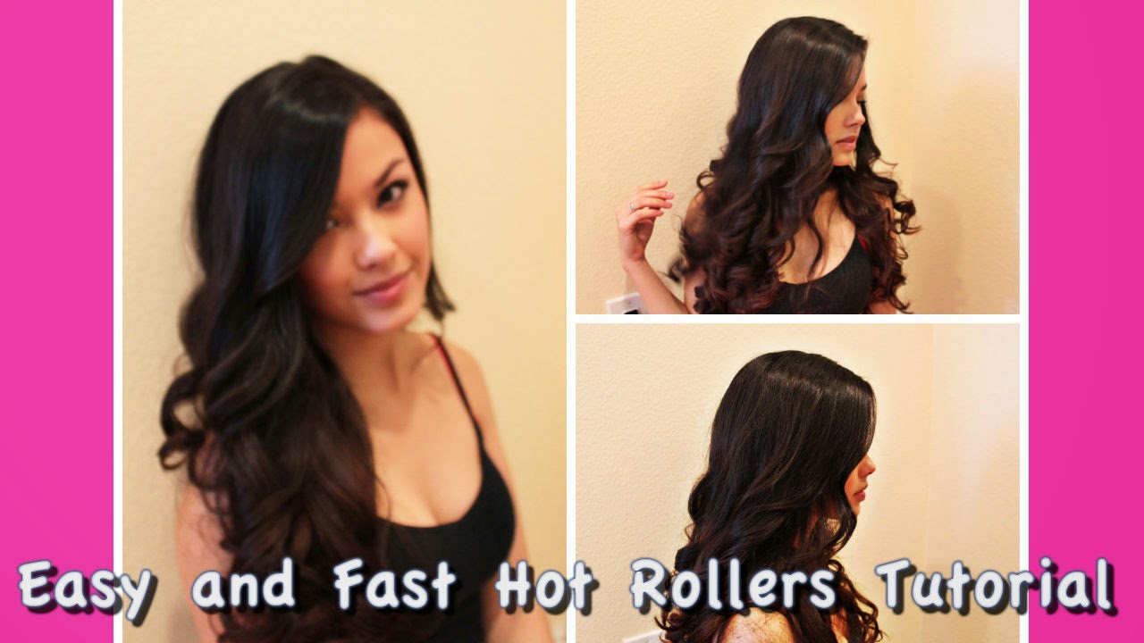 Fast and Easy Bombshell Hot Rollers Hair Tutorial Low Heat