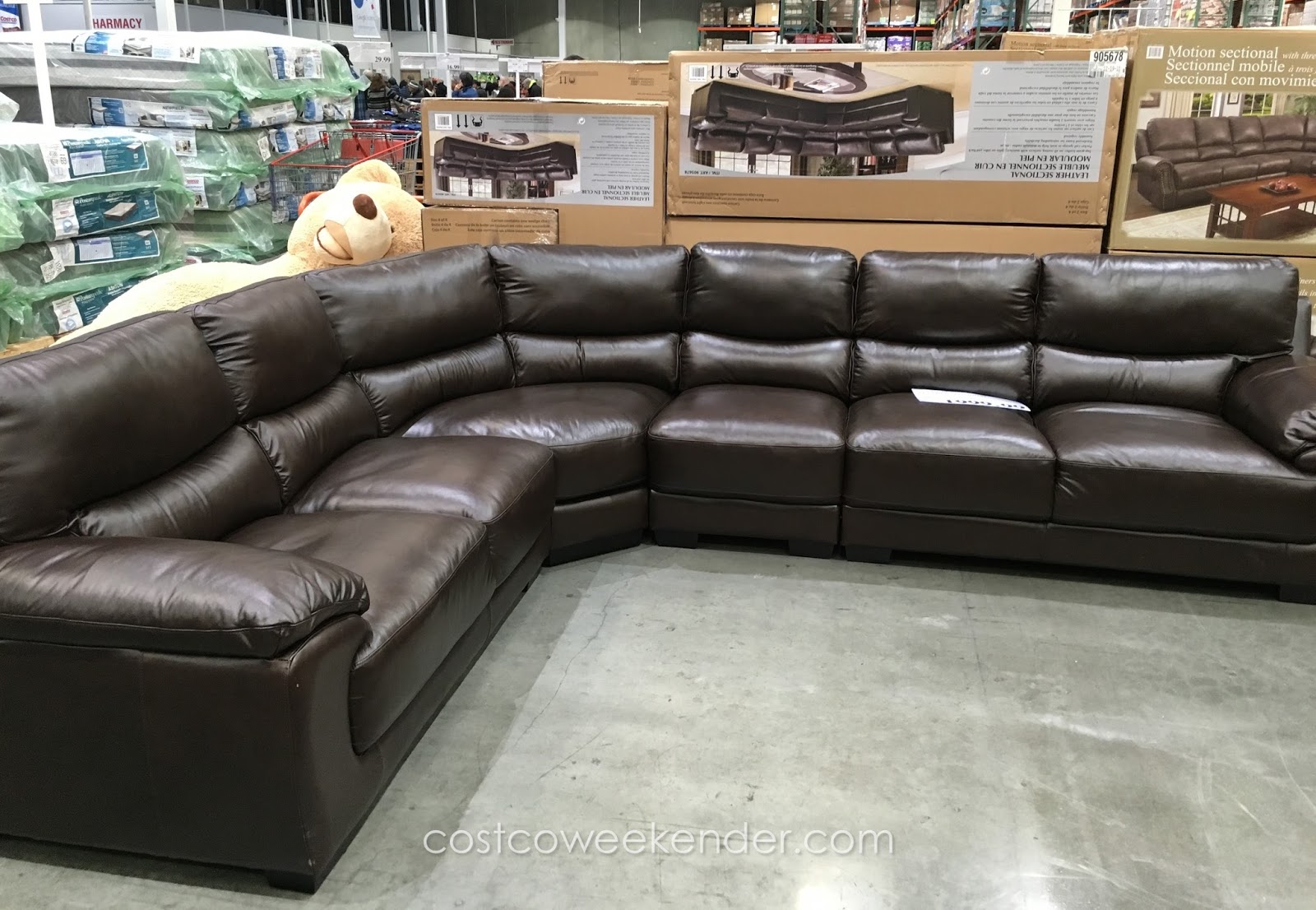 small leather sectional sofa costco