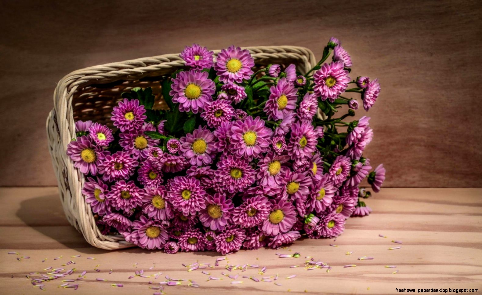 Pink Flowers Basket HD Wallpaper FreeWallsUp Pink Flowers Basket HD Wallpaper FreeWallsUp