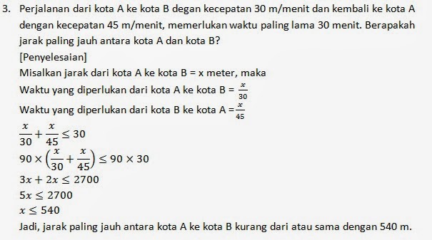 Contoh Soal Cerita Pertidaksamaan Rasional Dan Jawabannya