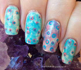 Spotted watercolor nail art