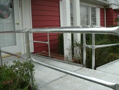 Close up of ramp installed on rental home