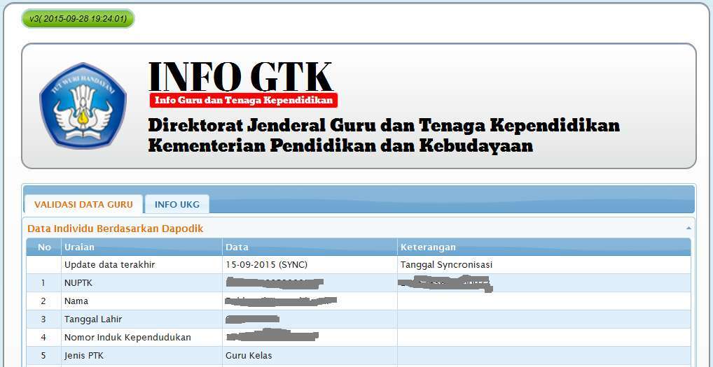 Gtk dapodikdas Cek Lembar Info GTK Hasil Sinkron Dapodik Tahun Pelajaran 2015-2016