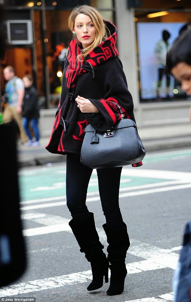 Jane Ofodile's Blog: Nice pregnancy style: Blake Lively looked chic in a cloak while stepping ...