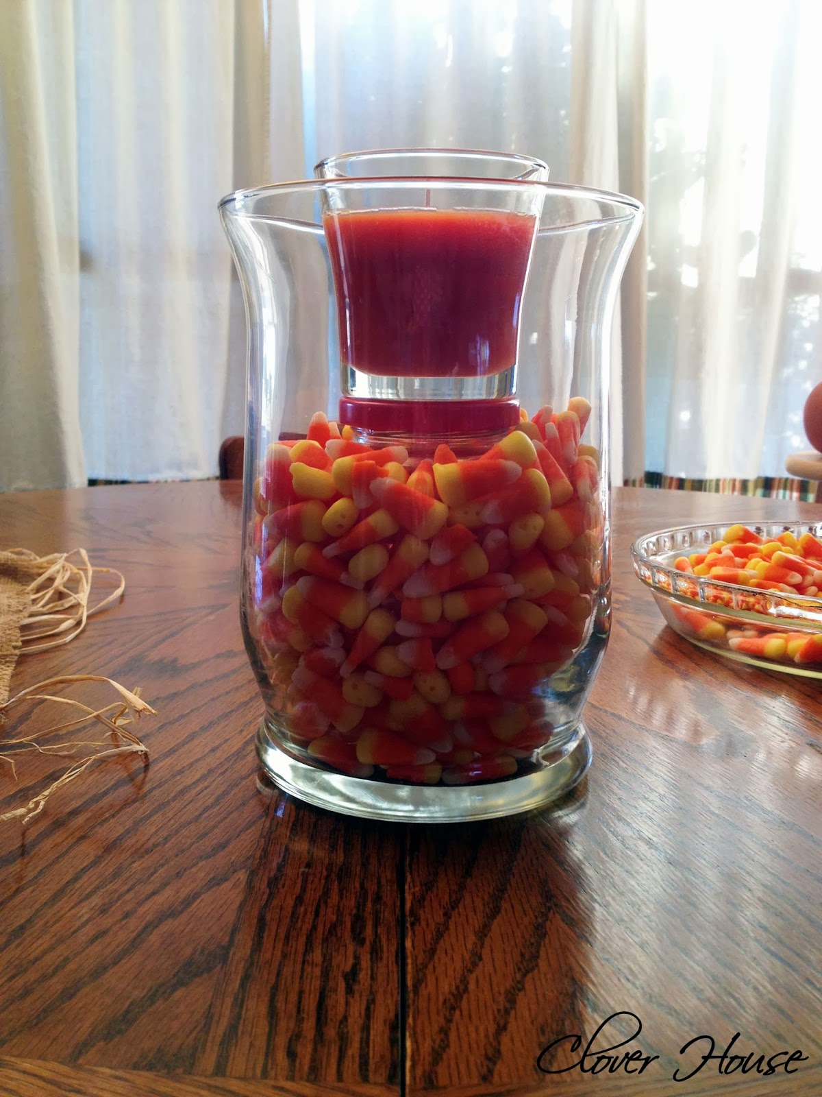Clover House Candy Corn Centerpiece Easy and Inexpensive!