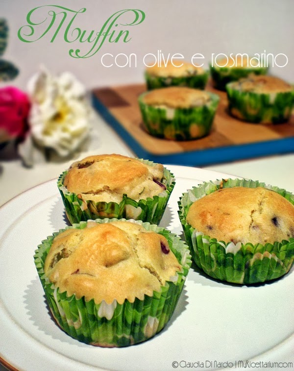muffin con maionese, olive e rosmarino