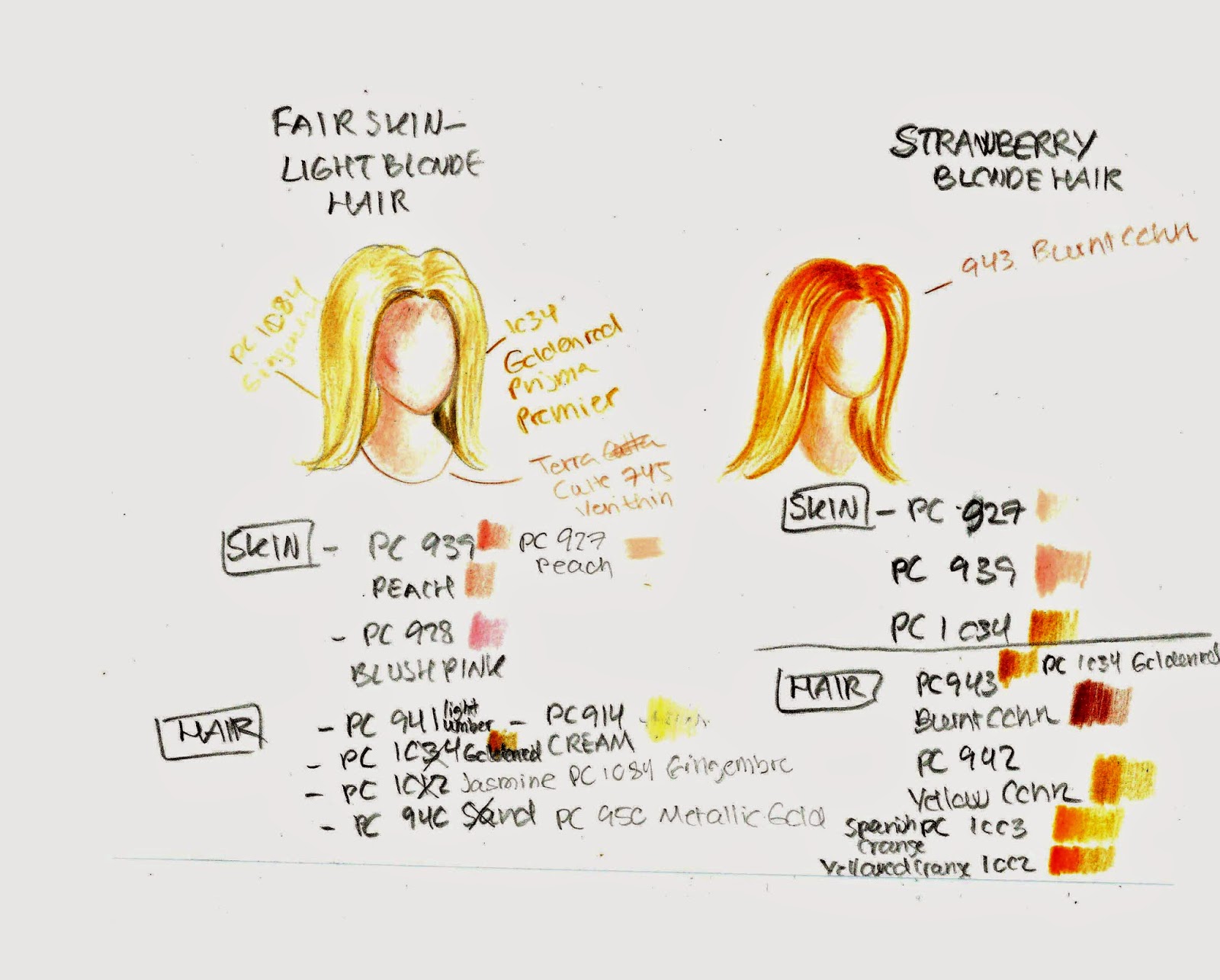 Leticia S Art Blog Prismacolour Colour Pencils How To Draw Blonde