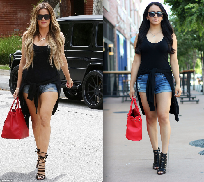 khloe kardashian jean shorts