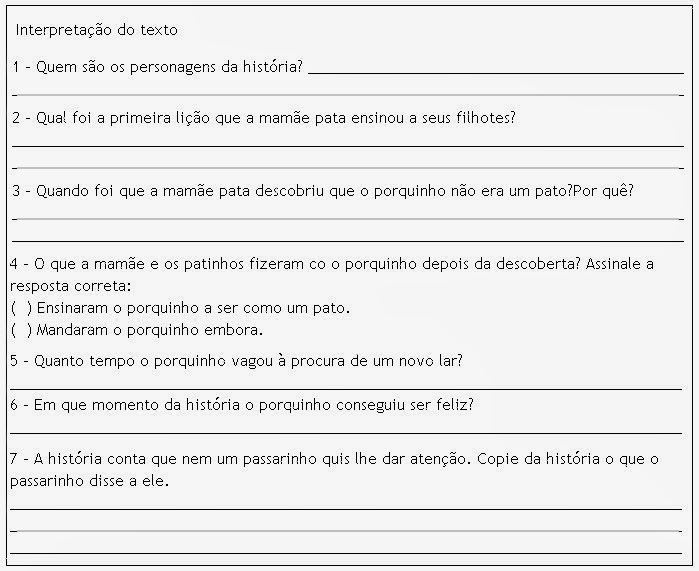 Leitura e Interpretao - O Patinho Feio