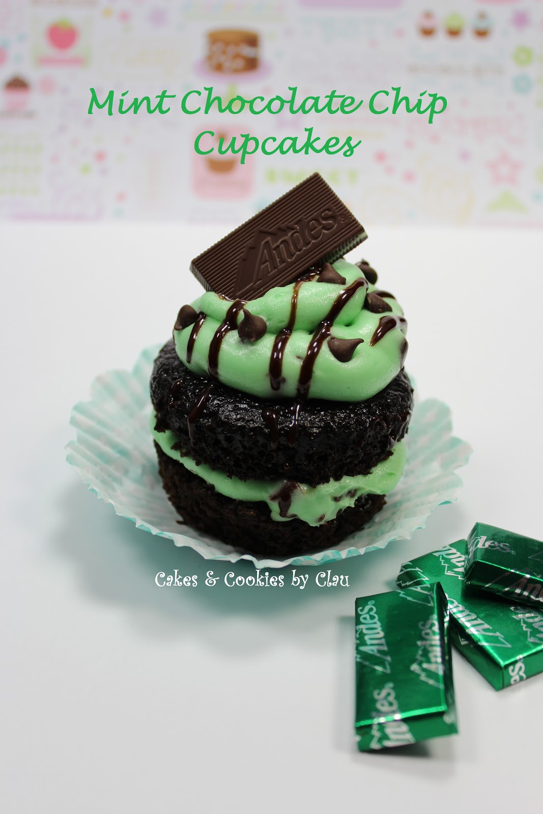 Cakes & Cookies by Clau Cupcakes de Chocolate con Betun de Menta y Chispitas de Chocolate