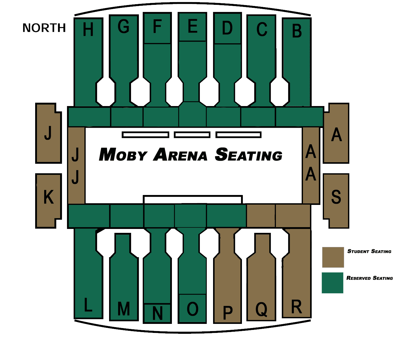 Moby Arena Seating Chart