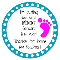 Nail polish and foot lotion make a great back to school gift for teachers when paired with a cute printable tag.