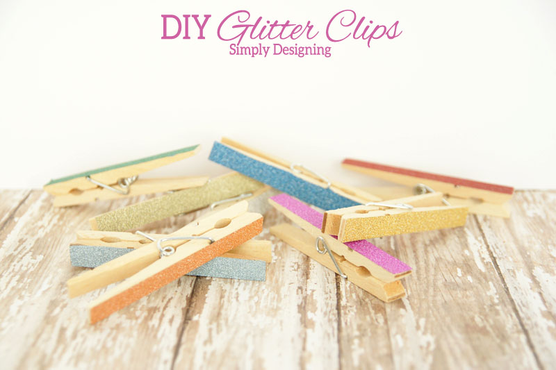 DIY Glitter Clips | these really cute chip clips or magnetic clips are so simple to make and so cheap! I love them! | #crafts #glitter #organization #kichen