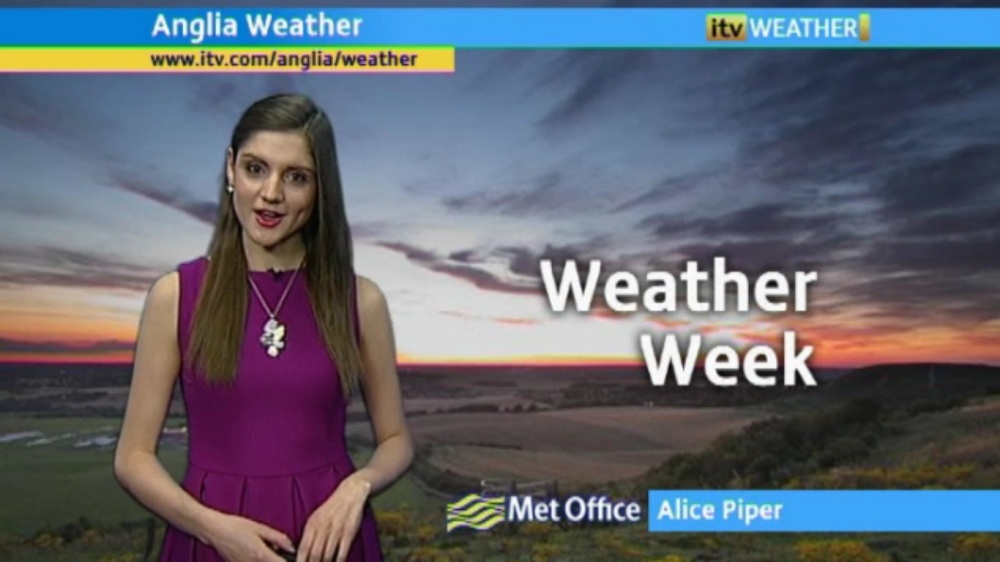 UK Regional News Caps Alice Piper ITV Anglia Weather