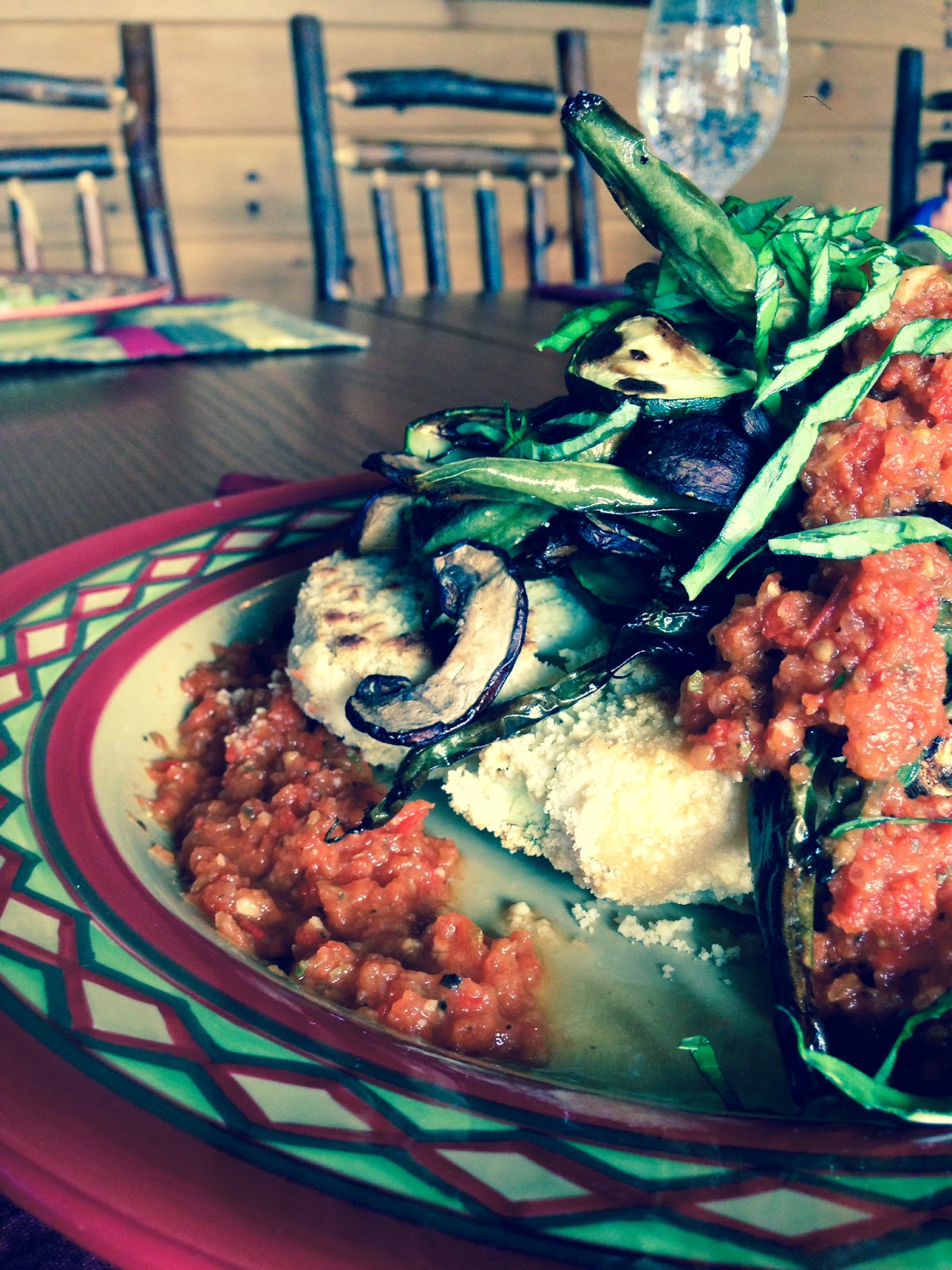glutenfreehappytummy Tempura Cauliflower Steak w/ Blistered Italian Spring Veggies! GF, V, SCD