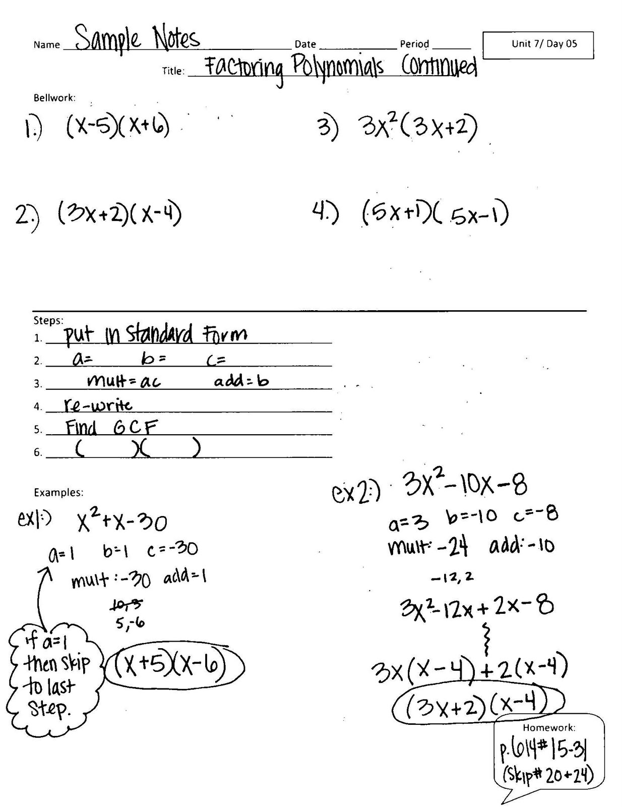 Unit 7 polynomials and factoring homework 3 multiplying binomials and trinomials answers picture
