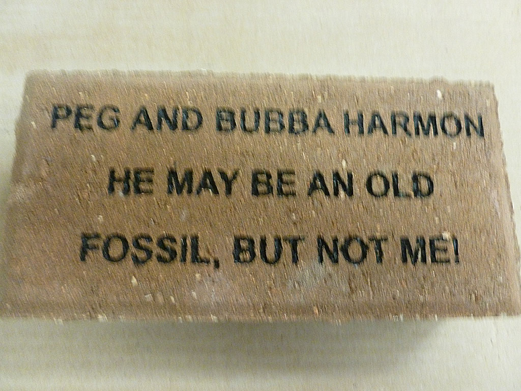 Peg and Bubba support the Mammoth Site "Buy a Brick" program