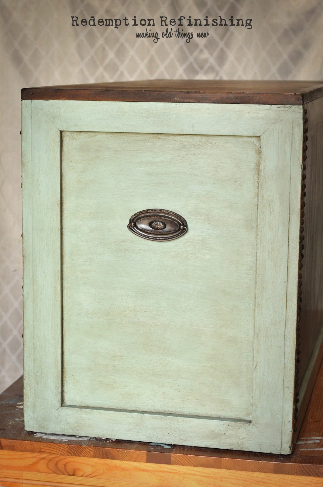Redemption Refinishing Duck Egg Blanket Box