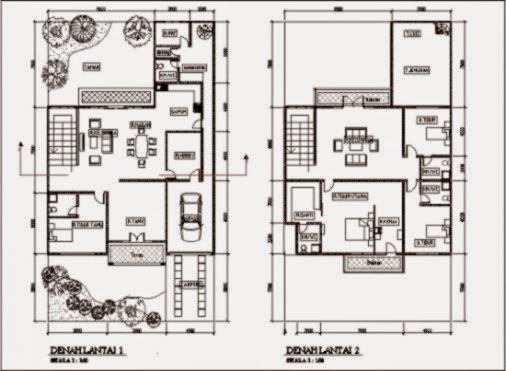 Denah Rumah Minimalis Modern 2 Lantai Type 45 – 0 – 100 Denah Rumah Minimalis Modern 2 Lantai Type 45 – 0 – 100