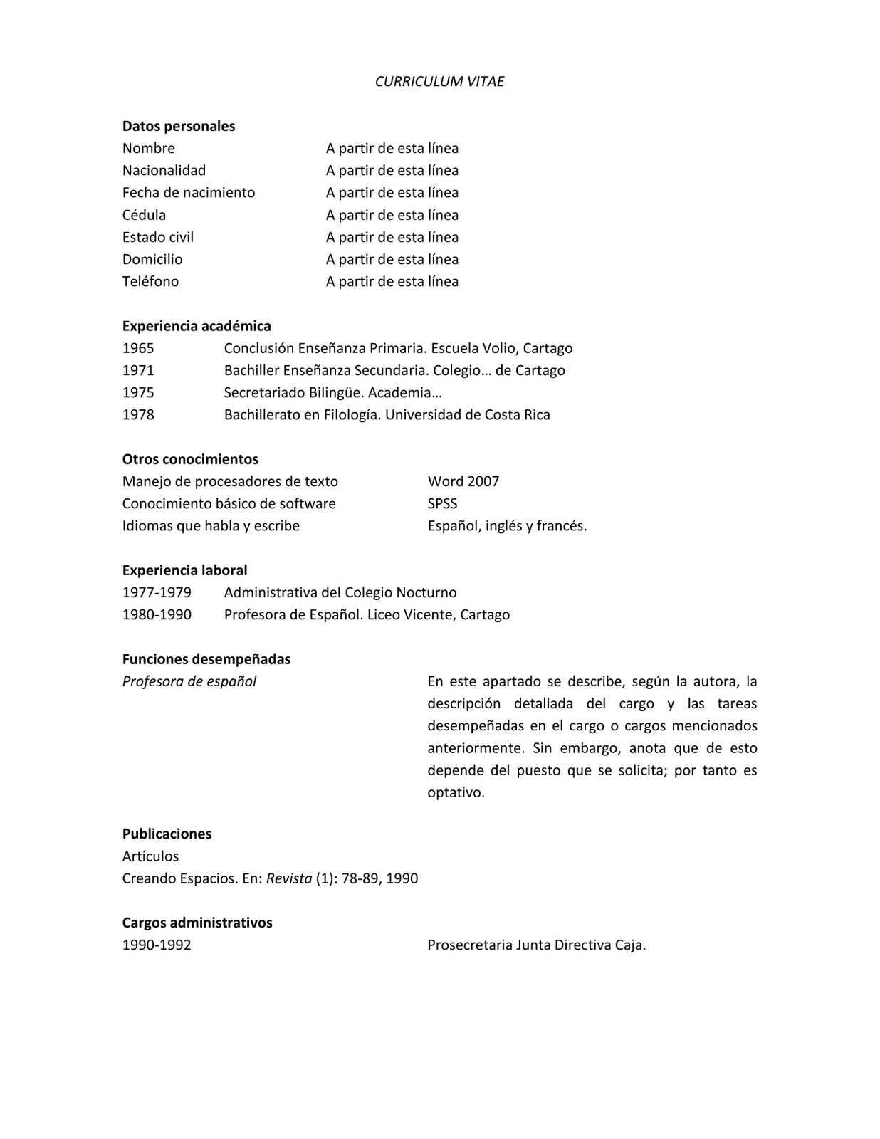 como hacer un curriculum en ingles i started