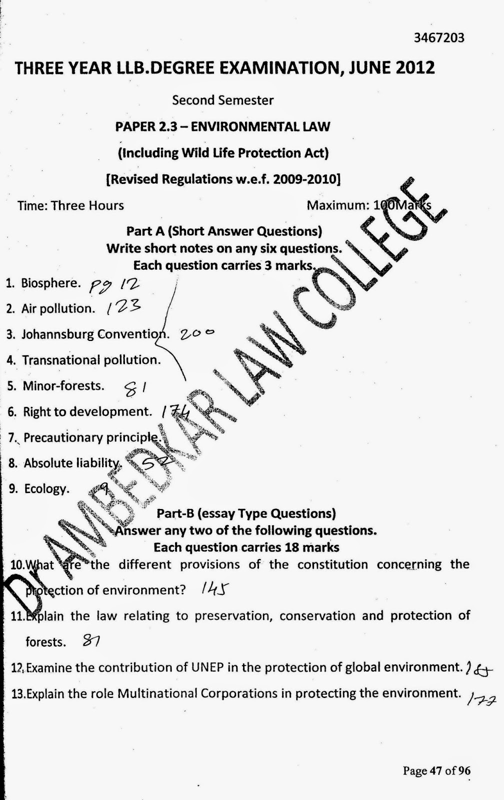 Semester2 Environmental Law Old Question Papers), 50 OFF