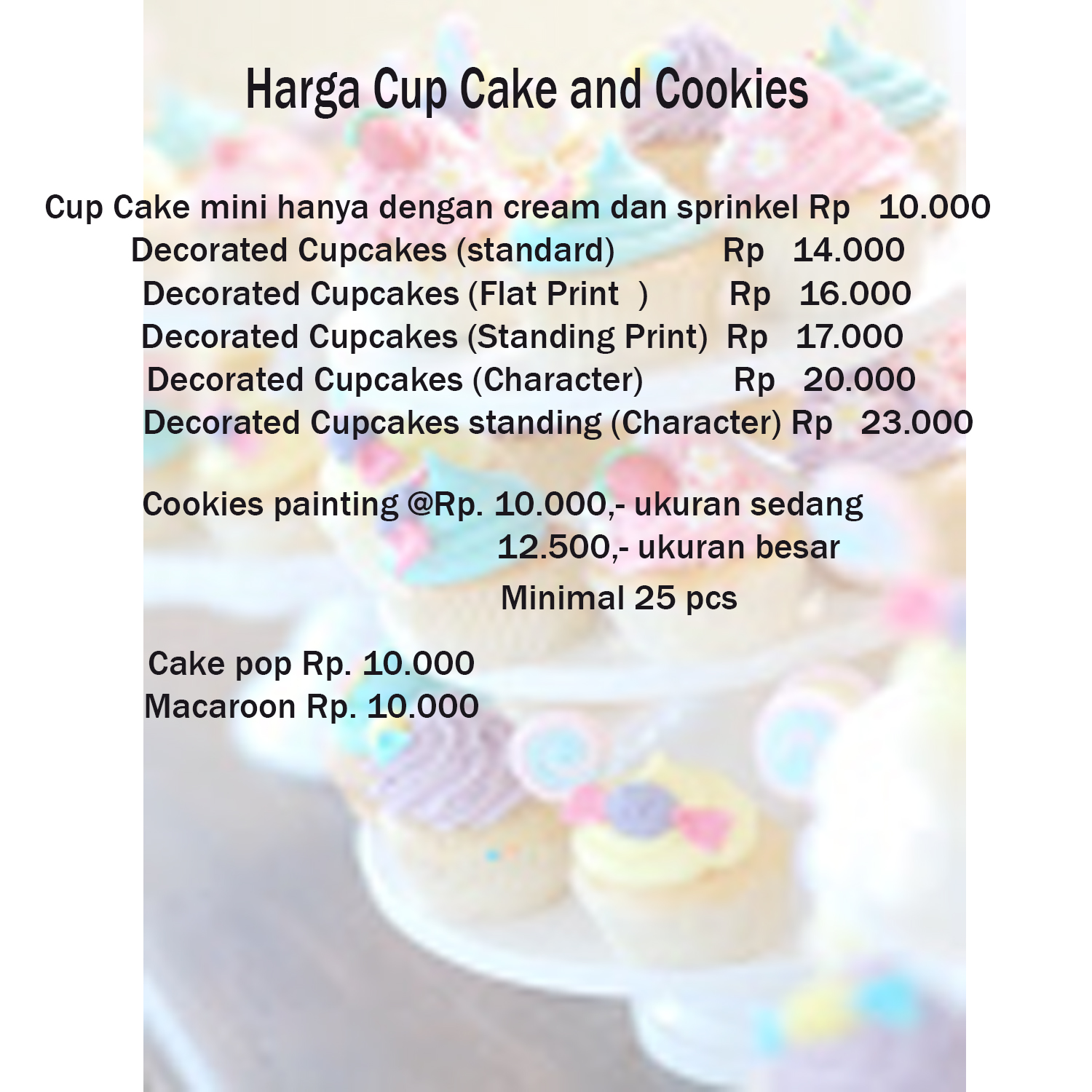 Cup cake and cookies