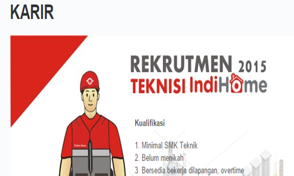Gaji Teknisi Indihome Lowongan Kerja Telkom Akses