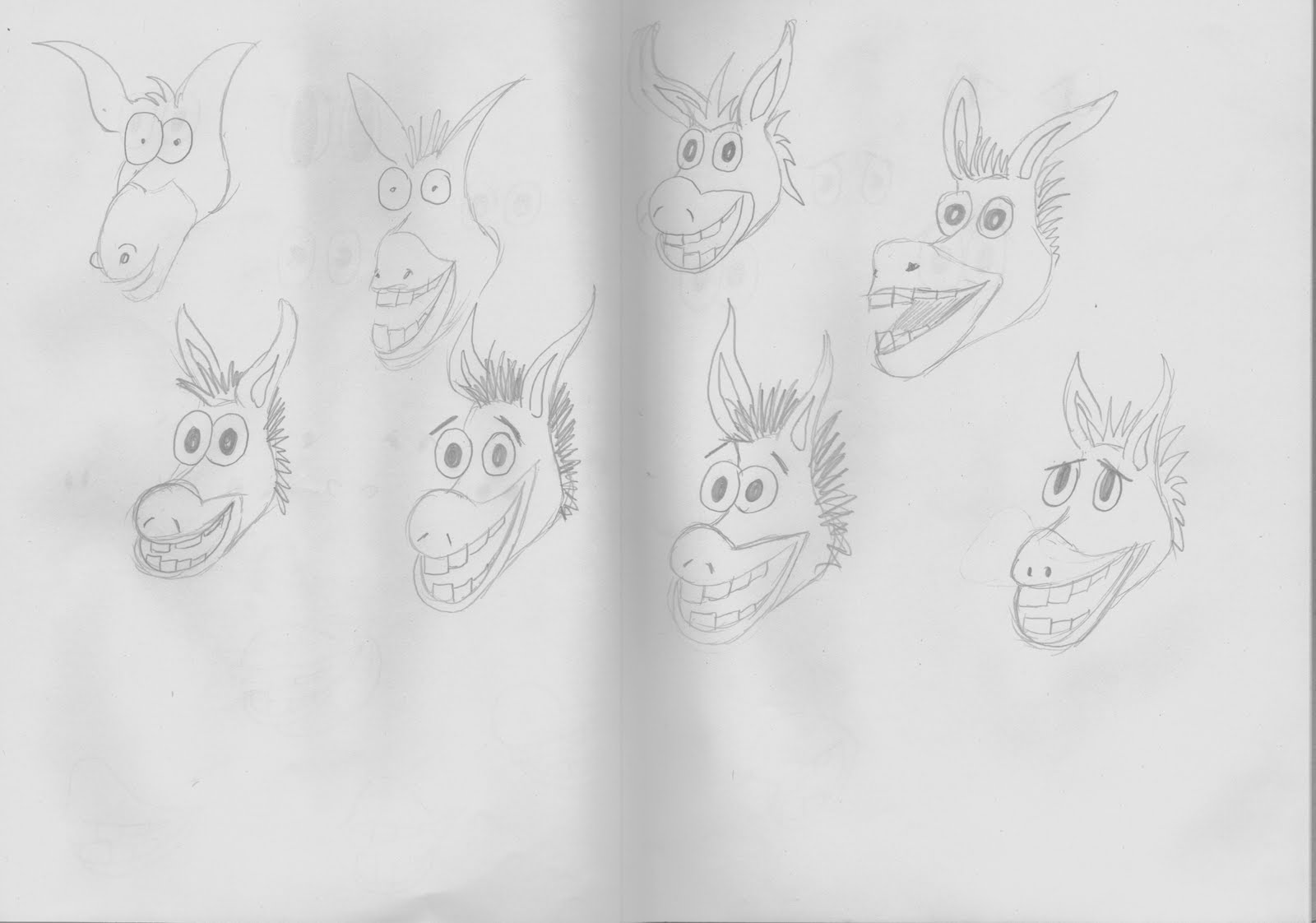 Donkey+head+drawing