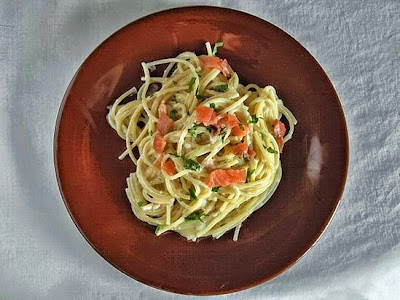 Espaguetis Con Carbonara De Salmón Ahumado

