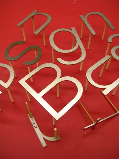 flat cut metal letters