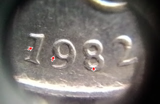 mdd, 20 sen mdd 1982, syiling malaysia 1982, malaysia coin 20 sen 1982, error coin, mdd, extra dot