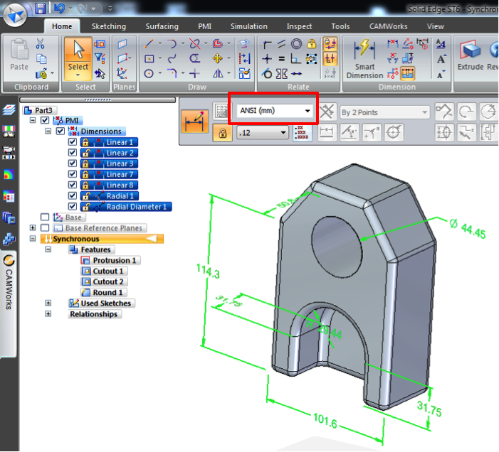 The Swoosh Scoop Solid Edge How To Changing Modeling Measurement Units