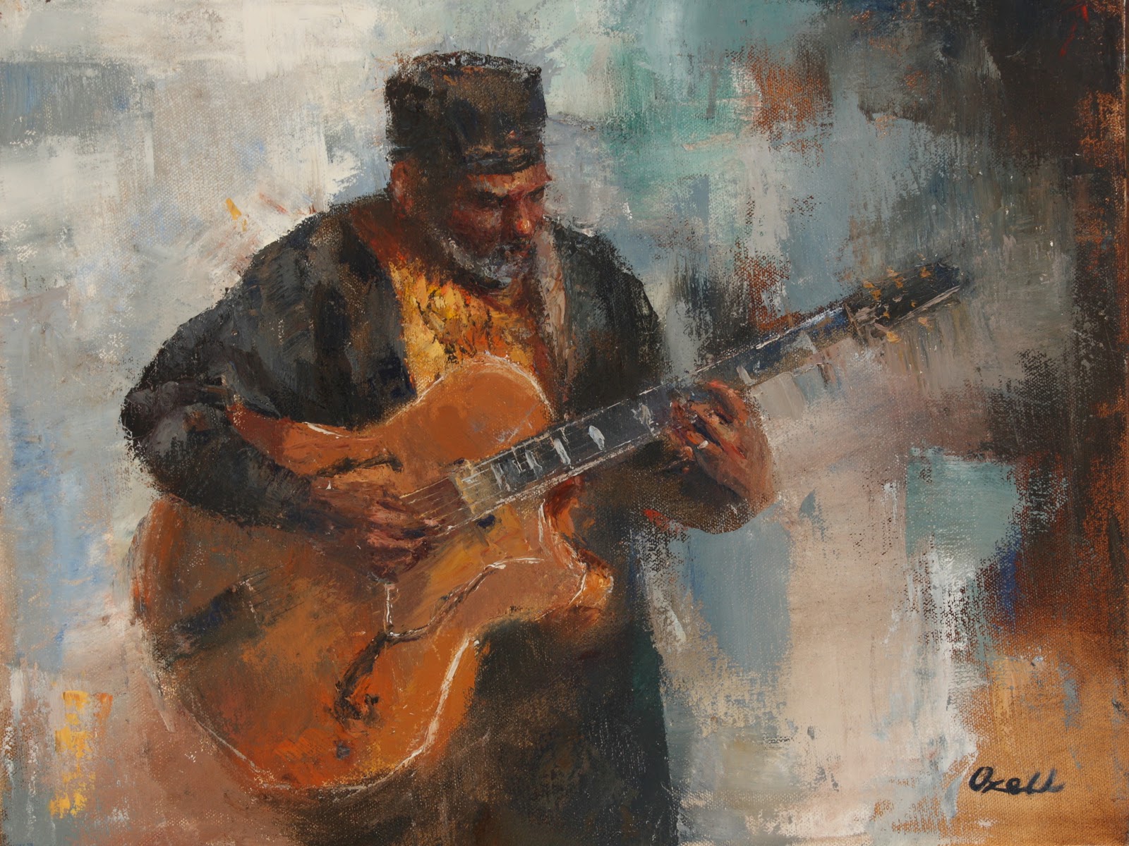 OzellHudson Fine Artist Paintings from "Expressive Musicians