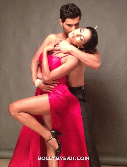 Veena Malik red gown hot - (2) - Veena Malik Red Gown Salsa Dance Pics