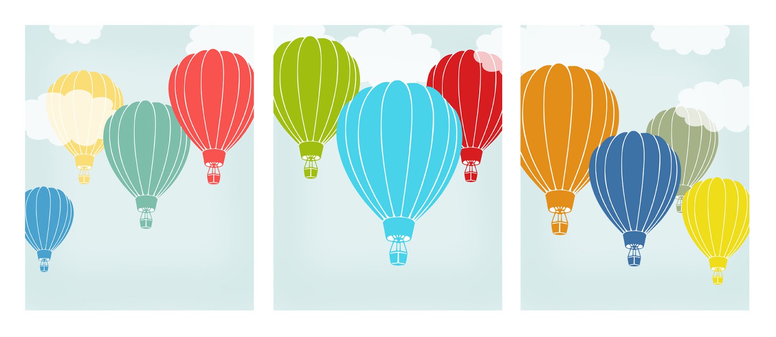 Alley Kids Hot Air Balloon Nursery Art