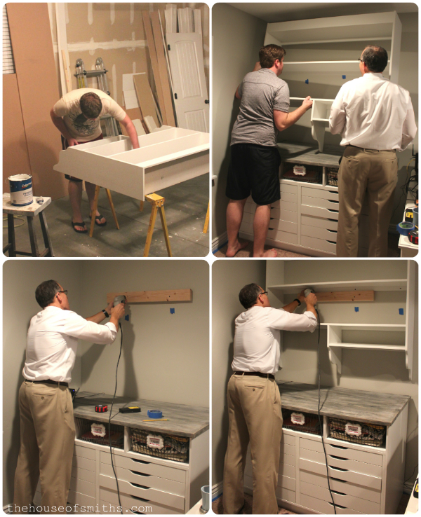 DIY Custom Office Shelving