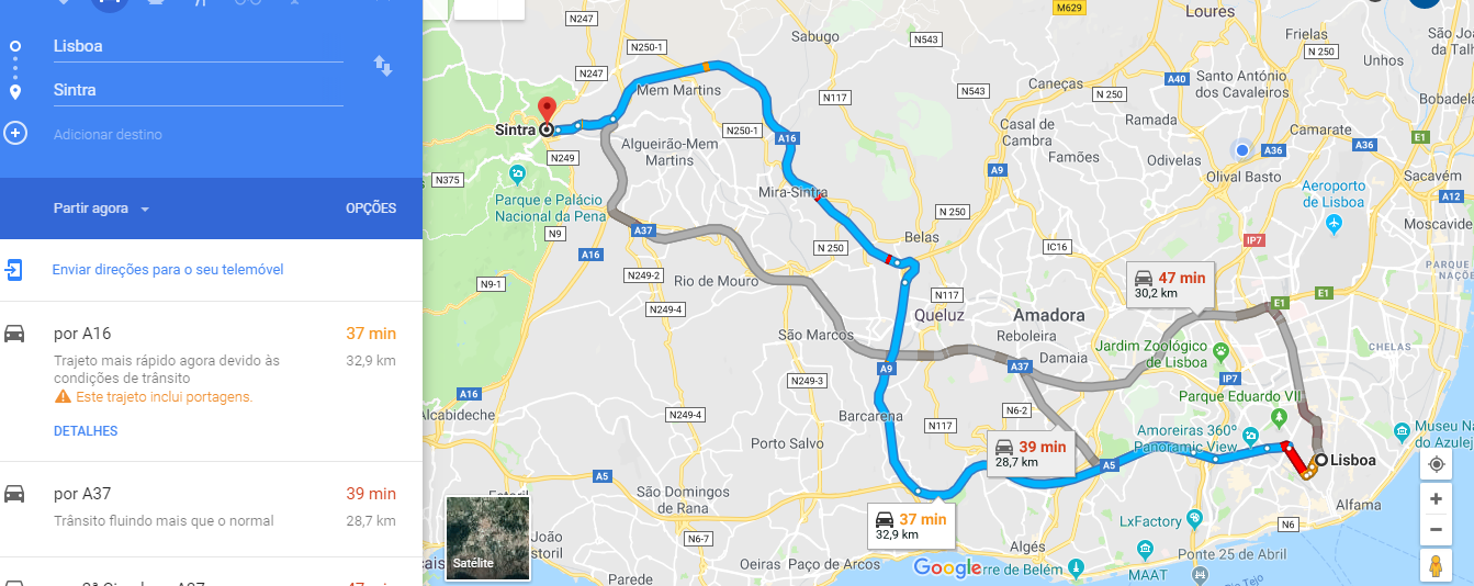 How to get from Lisbon to Sintra