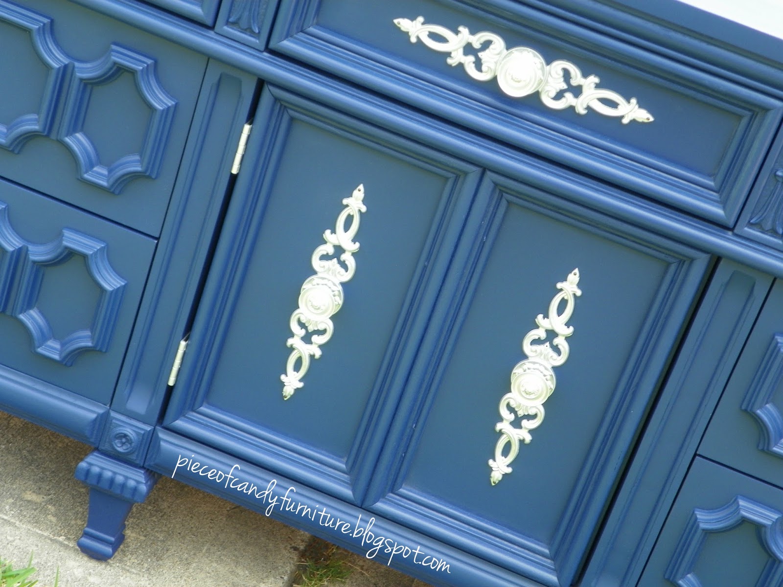 Piece Of Candy Furniture Hollywood Regency Painted Navy Blue.....