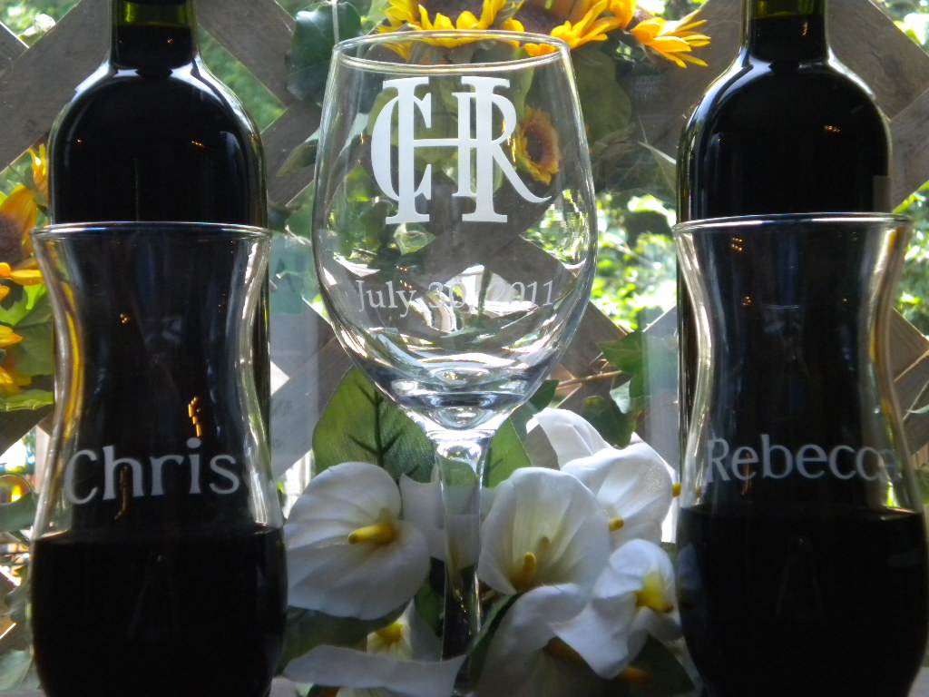 The Pretty Wedding New Wine Unity Ceremony Glass Set!