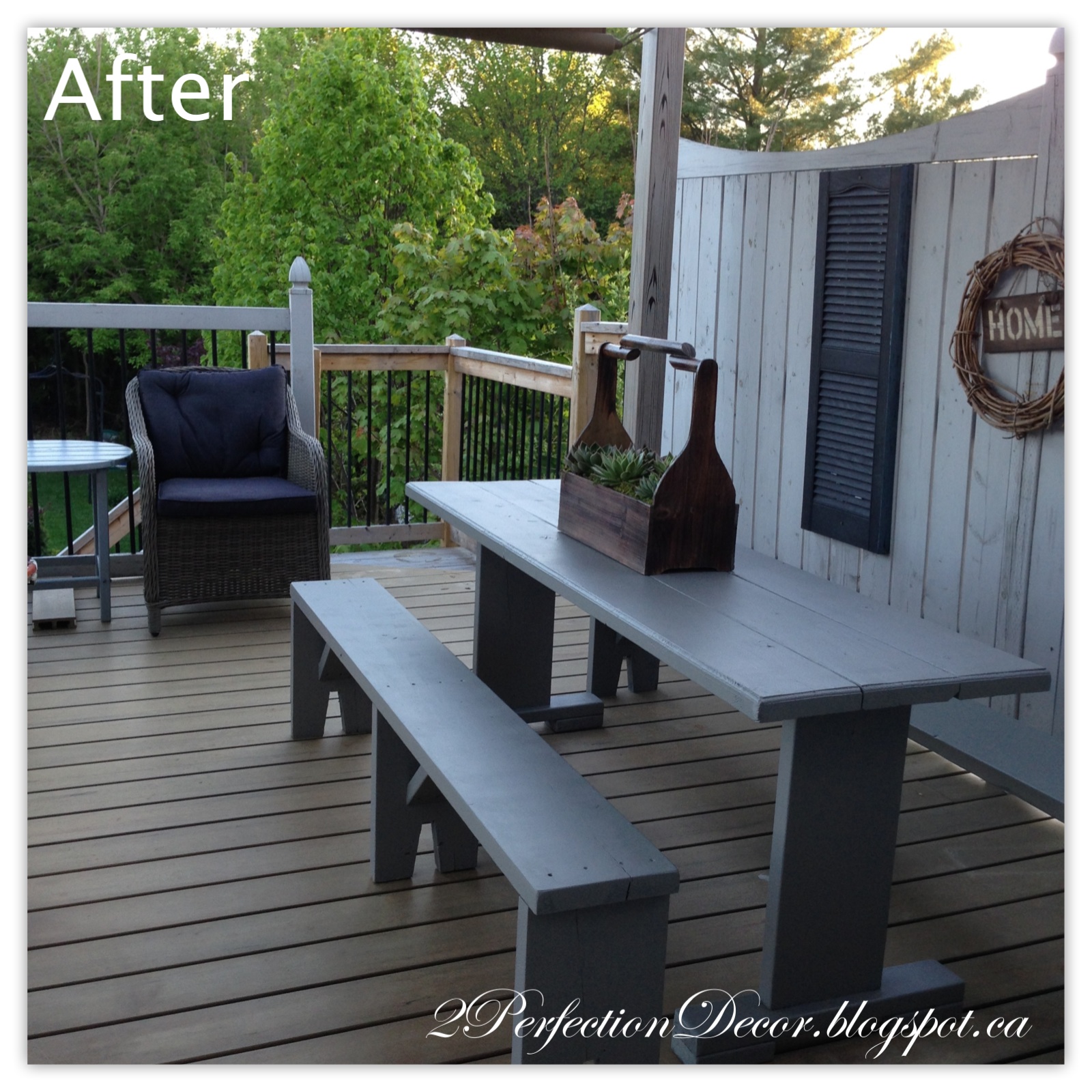 2Perfection Decor Outdoor Harvest Table Makeover