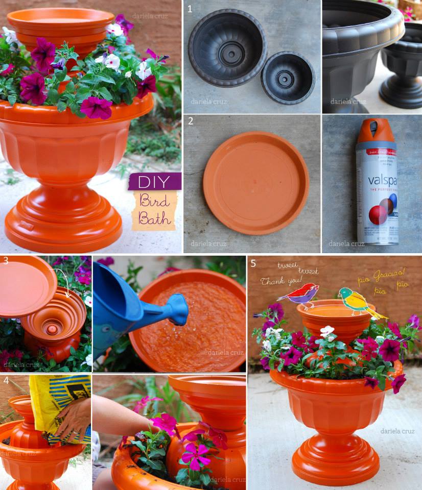 Make a beautiful Bird Bath by terracotta pot 101 Gardening