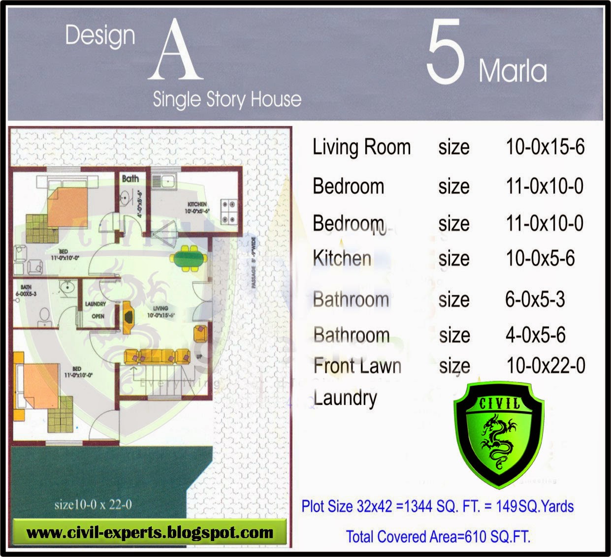 Civil Experts: 5 Marla Houses Plans