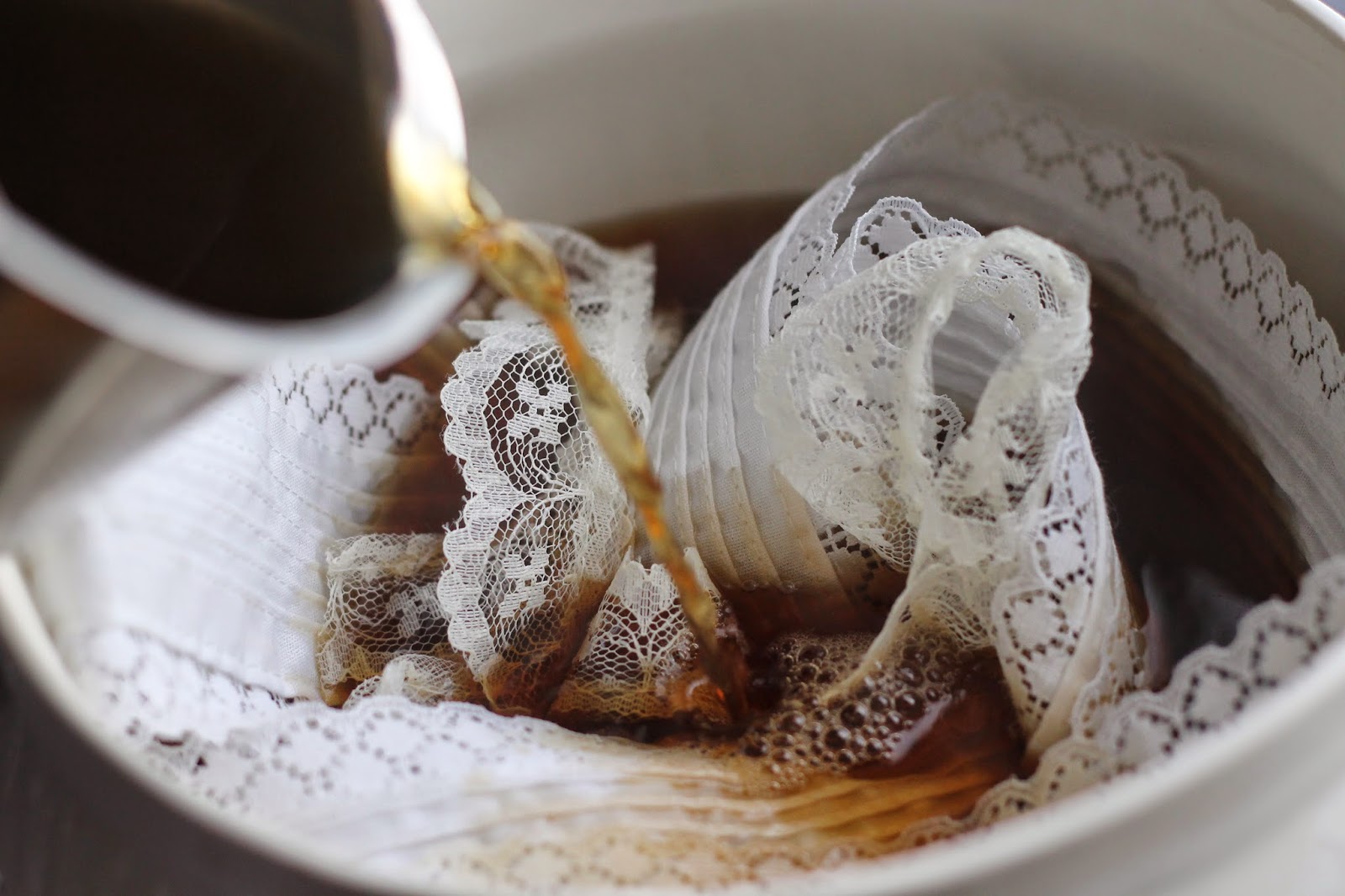 Where Your Treasure Is How to "Tea Dye" Lace