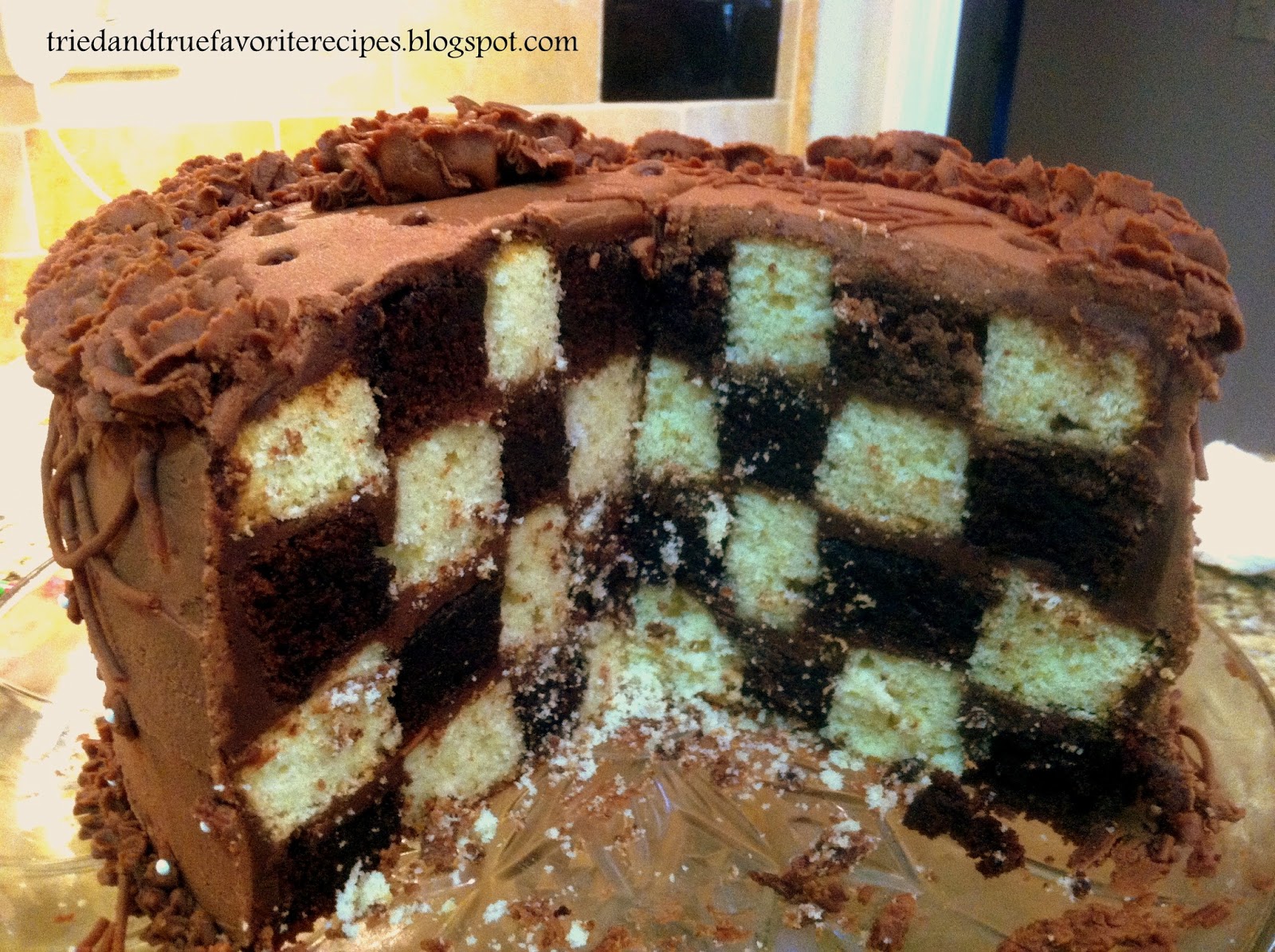 Tried and True Favorite Recipes: 4 Layer Checkerboard Cake