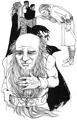 Drawing of a dwarf with long beard