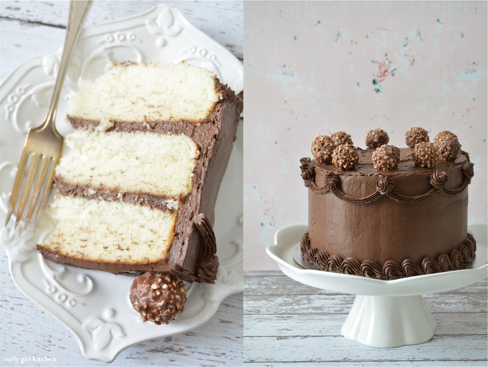 Curly Girl Kitchen White Almond Cake with Chocolate Buttercream