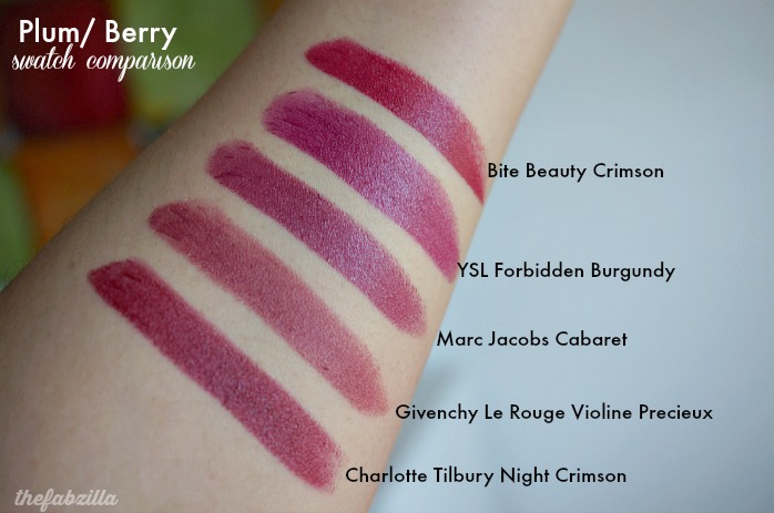 Charlotte Tilbury Kissing Fallen From The Lipstick Tree, Hepburn Honey, Night Crimson, Review, Swatch
